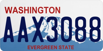 WA license plate AAX3088