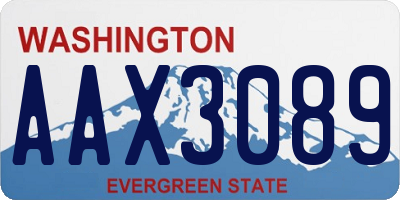 WA license plate AAX3089