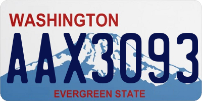 WA license plate AAX3093