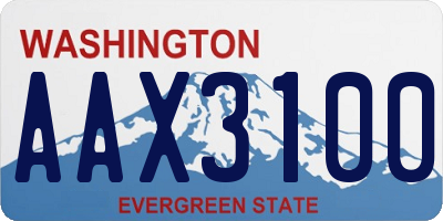 WA license plate AAX3100