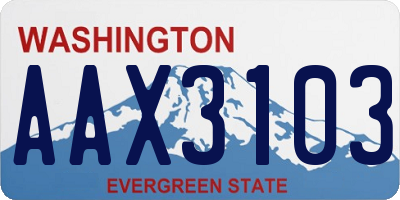 WA license plate AAX3103