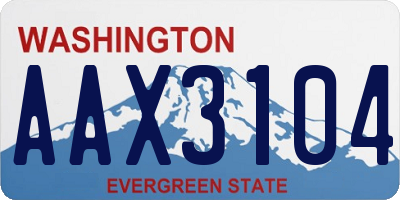 WA license plate AAX3104