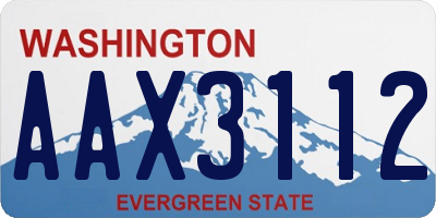 WA license plate AAX3112