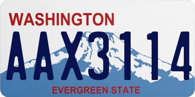 WA license plate AAX3114