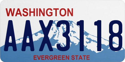 WA license plate AAX3118