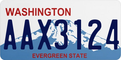 WA license plate AAX3124
