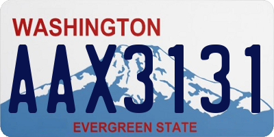 WA license plate AAX3131