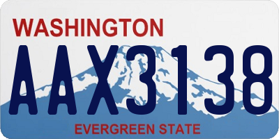 WA license plate AAX3138