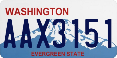 WA license plate AAX3151