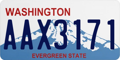 WA license plate AAX3171