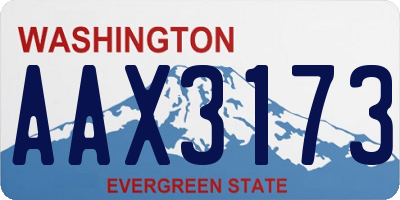 WA license plate AAX3173