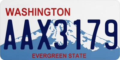 WA license plate AAX3179
