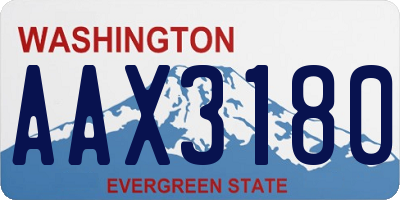 WA license plate AAX3180