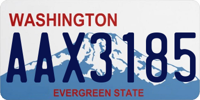 WA license plate AAX3185