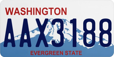 WA license plate AAX3188