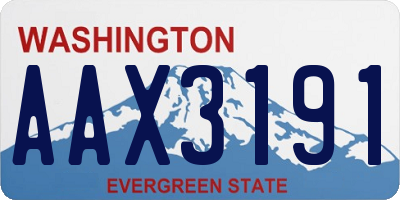 WA license plate AAX3191