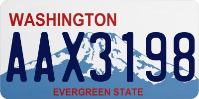 WA license plate AAX3198