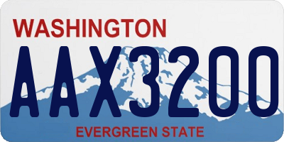 WA license plate AAX3200
