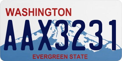 WA license plate AAX3231