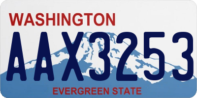WA license plate AAX3253