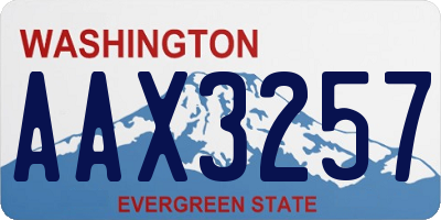 WA license plate AAX3257