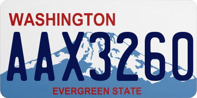 WA license plate AAX3260