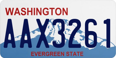 WA license plate AAX3261