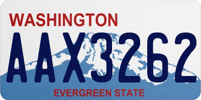 WA license plate AAX3262