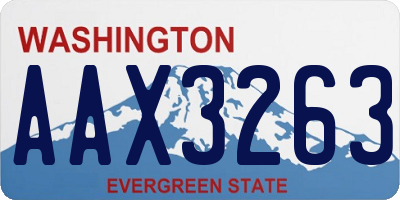 WA license plate AAX3263