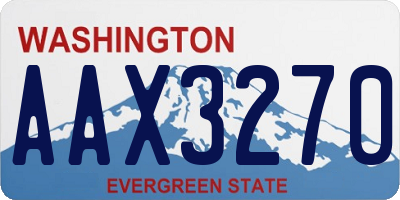 WA license plate AAX3270