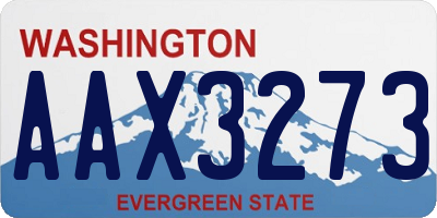 WA license plate AAX3273