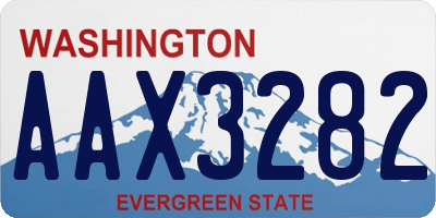 WA license plate AAX3282