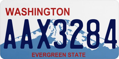 WA license plate AAX3284