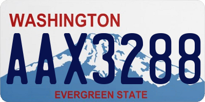 WA license plate AAX3288