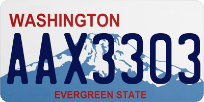 WA license plate AAX3303