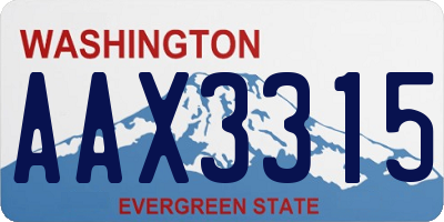 WA license plate AAX3315