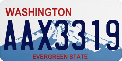 WA license plate AAX3319