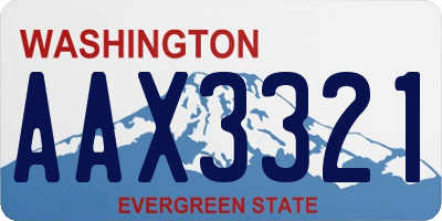 WA license plate AAX3321