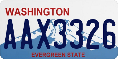 WA license plate AAX3326