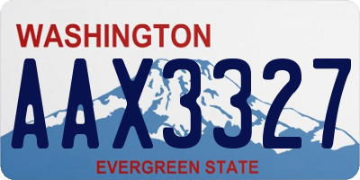 WA license plate AAX3327