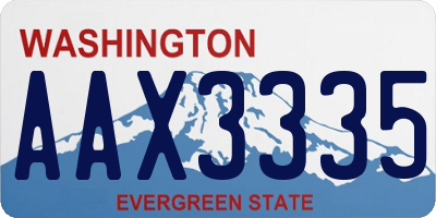 WA license plate AAX3335