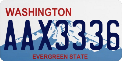 WA license plate AAX3336