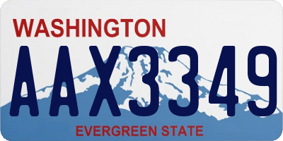 WA license plate AAX3349