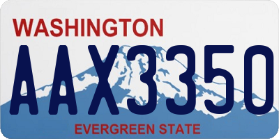 WA license plate AAX3350