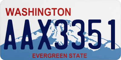 WA license plate AAX3351