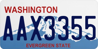 WA license plate AAX3355
