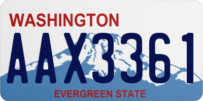WA license plate AAX3361