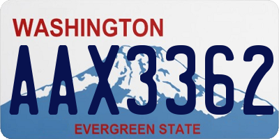 WA license plate AAX3362