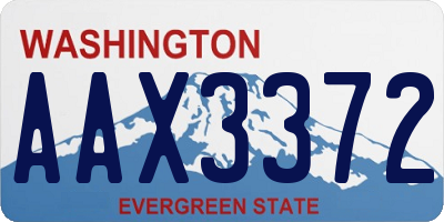 WA license plate AAX3372