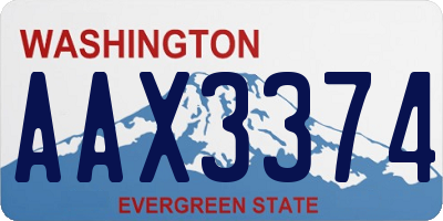 WA license plate AAX3374